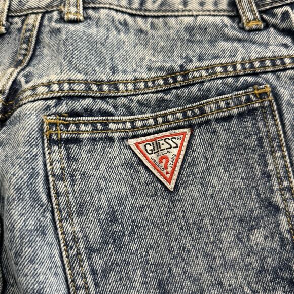 Vintage 80s Georges Marciano Guess High Waist Acid Wash Denim Skirt Sz 30 USA - Picture 4 of 8